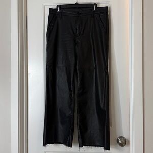 Kut From The Kloth Black Jeans. Meg coated High Rise Fab Ab Wide Leg sz 10